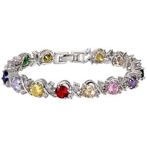 Multi coloured cz bracelet